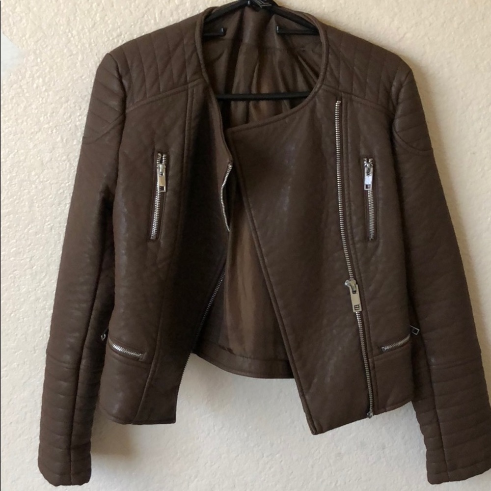 Forever 21 leather brown jacket